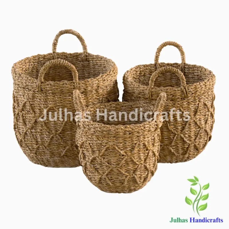 SEA GRASS U-SHAPE BASKET WITH HANDLE
