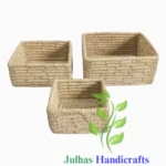DATE LEAF SQUARE BASKET MANUFACTURER AND EXPORTER JULHAS HANDICRAFTS BANGLADESH