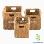 SEA GRASS SQUARE BASKET WITH HANDLE