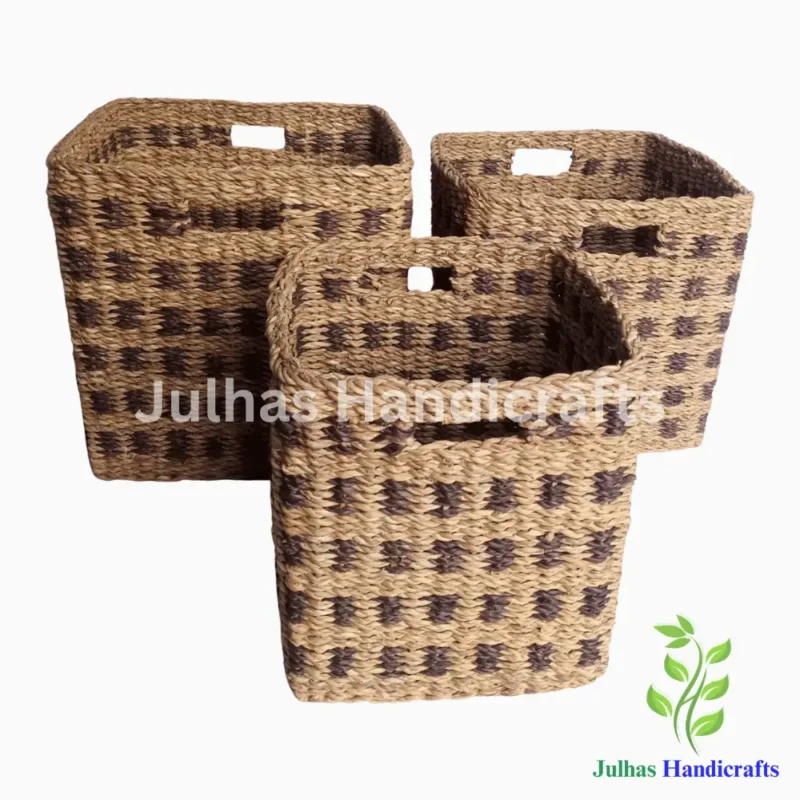 SEA GRASS SQUARE CYLINDER WITH HANDLE