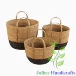 SEAGRASS U-SHAPE BASKET WITH LONG HANDLE EXPORTER JULHAS HANDICRAFTS MANUFACTURER AND EXPORTER JULHAS HANDICRAFTS BANGLADESH