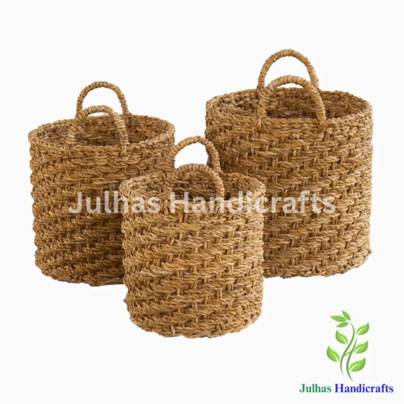 SEA GRASS WEAVING DESIGN ROUND CYLINDER