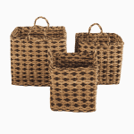 WEAVING DESIGN SQUARE CYLINDER WITH HANDLE MANUFACTURER AND EXPORTER JULHAS HANDICRAFTS BANGLADESH