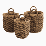 WEAVING DESIGN U-SHAPE CYLINDER WITH HANDLE MANUFACTURER AND EXPORTER JULHAS HANDICRAFTS BANGLADESH