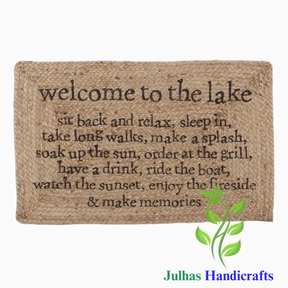 WELCOME TO THE LAKE JUTE MAT WELCOME TO THE LAKE JUTE MAT - Image 1