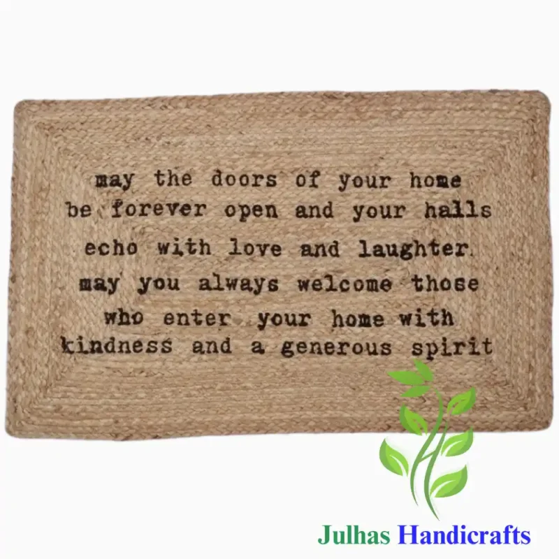 MAY THE DOOR WOVEN JUTE MAT