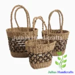 WEAVING DESIGN OVAL BAG WITH HANDLE