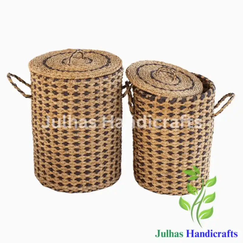 WEAVING DESIGN ROUND LAUNDRY BASKET