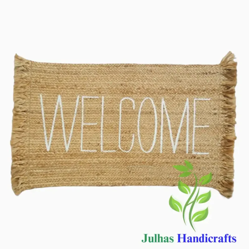 WELCOME FRINGE JUTE MAT