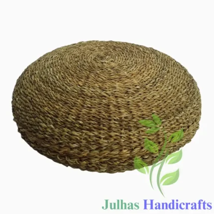 SEAGRASS ROUND CAPSULE POUF MANUFACTURER AND EXPORTER JULHAS HANDICRAFTS BANGLADESH