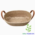 Oval Basket with Leather Handle