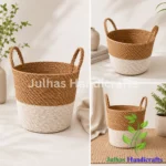 Seagrass and Jute Storage Basket - Image 2